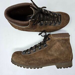 DUNHAM TYROLEANS MADE IN ITALY BROWN SUEDE HIKING TRAIL BOOTS MENS SIZE 8